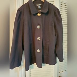 Dialogue swing coat buttons size xl black
